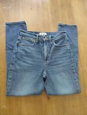 Madewell The Perfect Vintage Denim Straight Leg Medium Wash Jeans Size 27